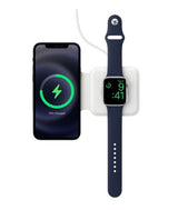 Двойно Безжично Зарядно Apple за iPhone и Watch, Magsafe Duo Charger, Бял (3)