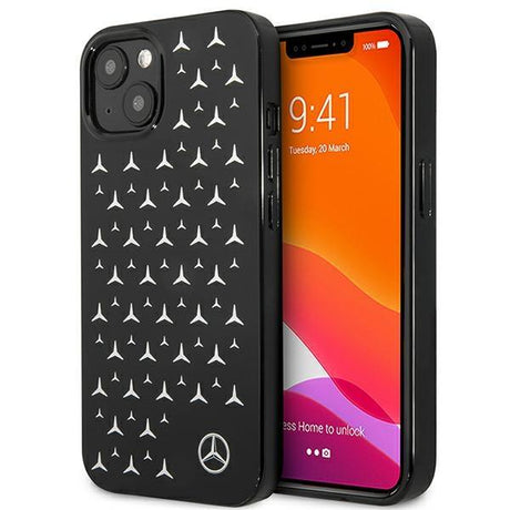 Луксозен Калъф за iPhone 13 Mini, Mercedes-Benz Silver Star Case, Черен