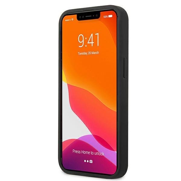 Луксозен Кожен Калъф за iPhone 13 Mini, Mercedes AMG Leather Case, Черен (4)
