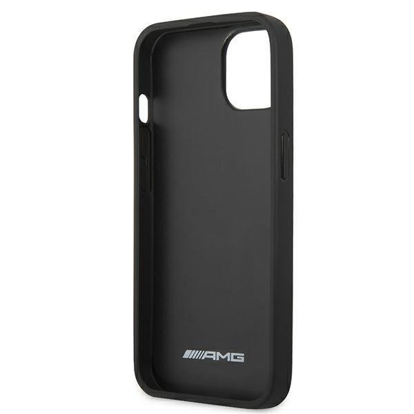 Луксозен Кожен Калъф за iPhone 13, Mercedes AMG Leather Case, Черен (5)