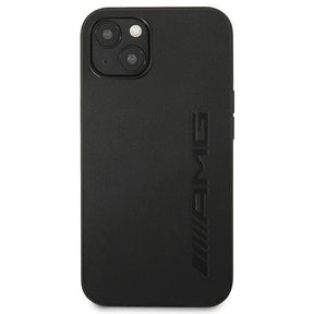 Луксозен Кожен Калъф за iPhone 13, Mercedes AMG Leather Case, Черен
