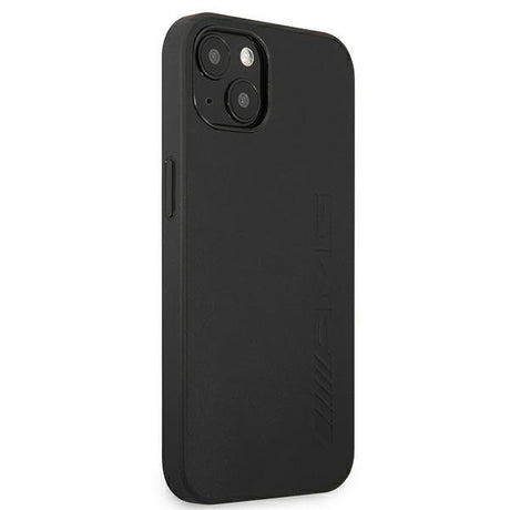 Луксозен Кожен Калъф за iPhone 13 Mini, Mercedes AMG Leather Case, Черен (3)