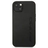 Луксозен Кожен Калъф за iPhone 13 Mini, Mercedes AMG Leather Case, Черен