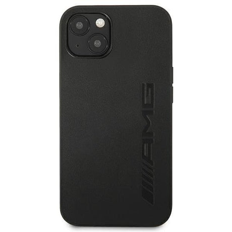 Луксозен Кожен Калъф за iPhone 13 Mini, Mercedes AMG Leather Case, Черен