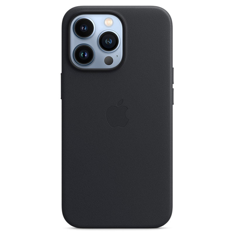 Оригинален Кожен Калъф за Apple iPhone 13 Pro, Leather Magsafe Case MM1H3ZM/A, Черен