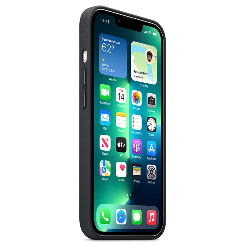 Оригинален Кожен Калъф за Apple iPhone 13 Pro, Leather Magsafe Case MM1H3ZM/A, Черен (3)