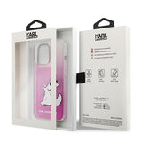 Луксозен Калъф за iPhone 13 Pro Max, Karl Lagerfeld Choupette Fun Case, Розов (5)