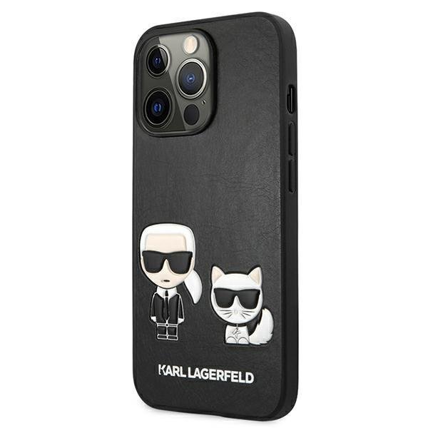 Луксозен Калъф за iPhone 13 Pro Max, Karl Lagerfeld Karl & Choupette Case, Черен (2)