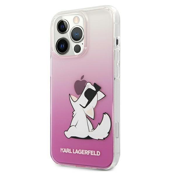 Луксозен Калъф за iPhone 13 Pro Max, Karl Lagerfeld Choupette Fun Case, Розов (2)