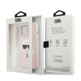 Луксозен Калъф за iPhone 13 Pro Max, Karl Lagerfeld Silicone Iconic Case, Розов (6)