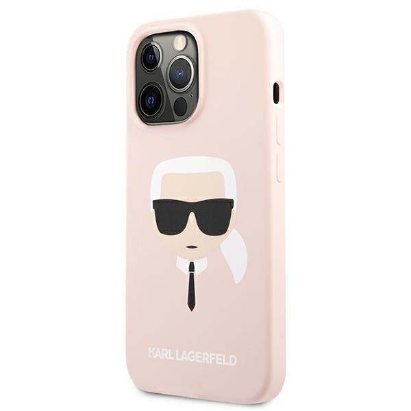Луксозен Калъф за iPhone 13 Pro Max, Karl Lagerfeld Silicone Iconic Case, Розов (2)