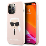 Луксозен Калъф за iPhone 13 Pro Max, Karl Lagerfeld Silicone Iconic Case, Розов