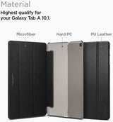 Кожен Калъф за Samsung Tab A 10.1 2019 T510/T515, Spigen Smart Fold Case, Черен (5)
