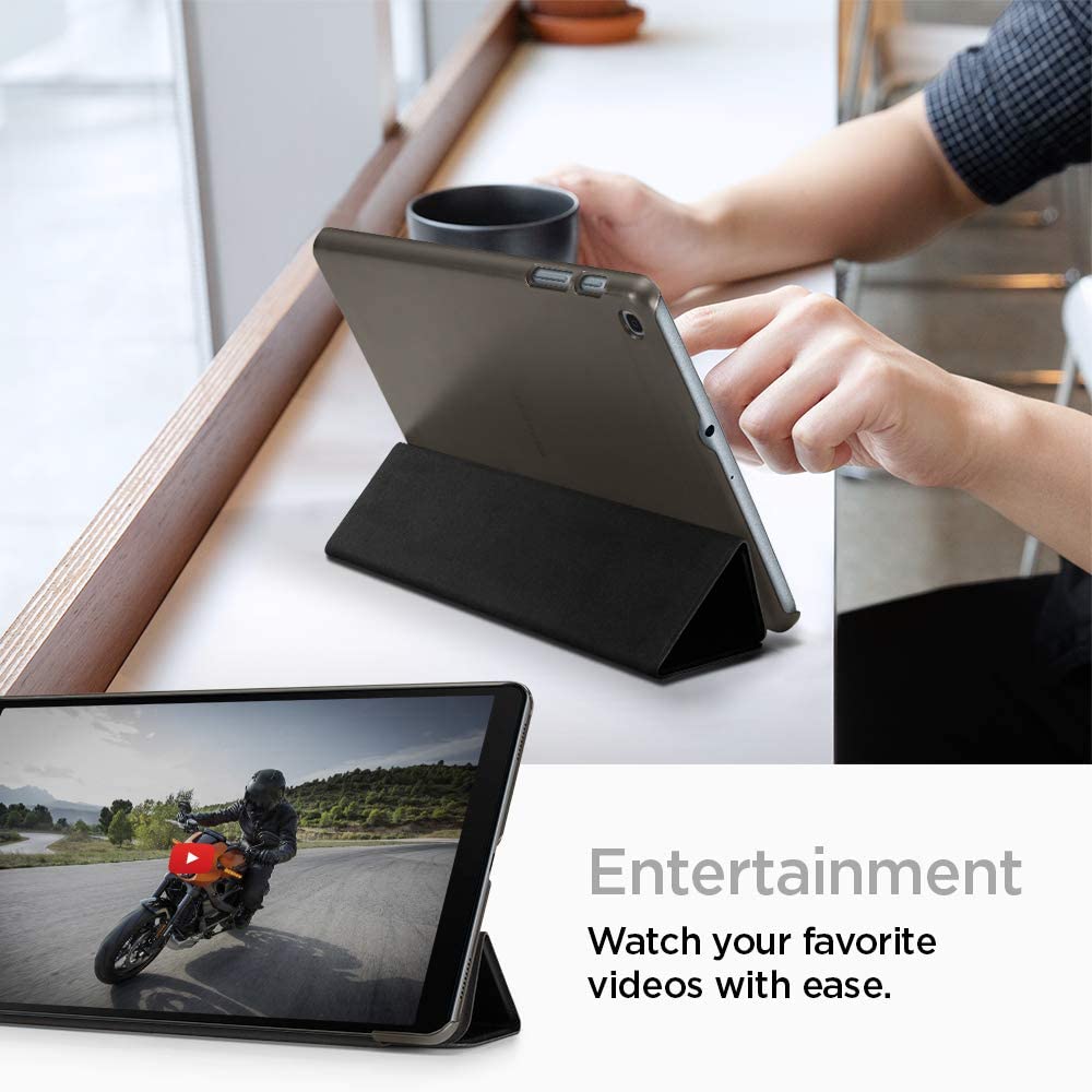 Кожен Калъф за Samsung Tab A 10.1 2019 T510/T515, Spigen Smart Fold Case, Черен (4)