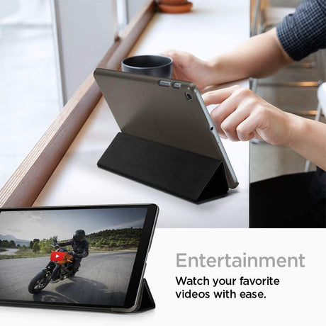 Кожен Калъф за Samsung Tab A 10.1 2019 T510/T515, Spigen Smart Fold Case, Черен (4)