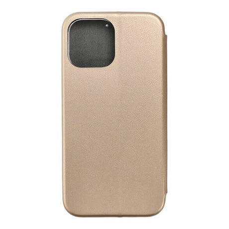 Кожен Калъф за iPhone 13 Pro, Forcell Elegance Book Case, Златист (2)
