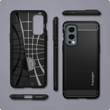 Противоударен Силиконов Калъф за Oneplus Nord 2, Spigen Rugged Armor Case, Черен (5)
