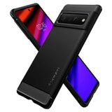 Противоударен Силиконов Калъф за Google Pixel 6 Pro, Spigen Rugged Armor Case, Черен (2)
