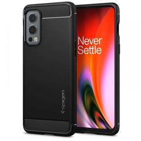 Противоударен Силиконов Калъф за Oneplus Nord 2, Spigen Rugged Armor Case, Черен