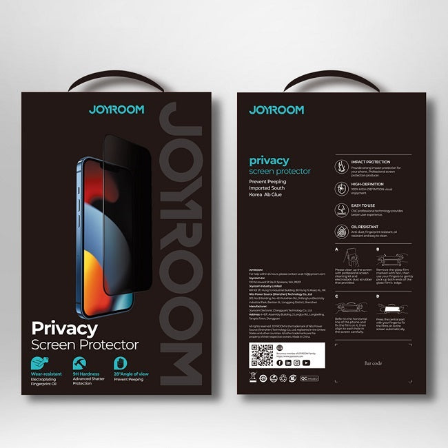 Anti-Spy Стъклен Протектор за iPhone 13 Mini, Joyroom Privacy 5D Glass, Черен (6)
