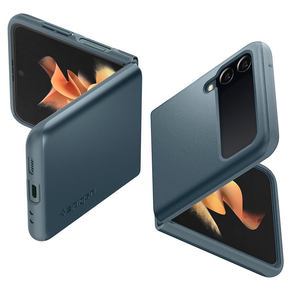 Противоударен Калъф за Samsung Z Flip 3, Spigen Thin Fit Case, Зелен (6)