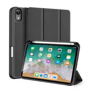 Калъф с Pen Поставка за iPad Mini 6/7 2024, Dux Ducis Domo Case, Черен