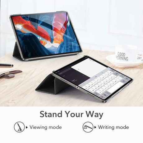 Калъф с Протектор за iPad Pro 12.9" 2022-2018, ESR TriFold Case&Glass, Черен (3)