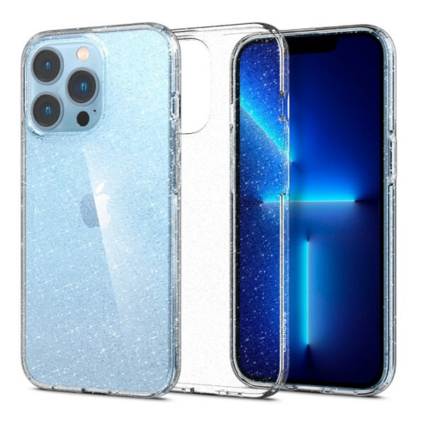 Противоударен Блестящ Калъф за iPhone 13 Pro, Spigen Liquid Crystal Glitter Quartz Case, Прозрачен
