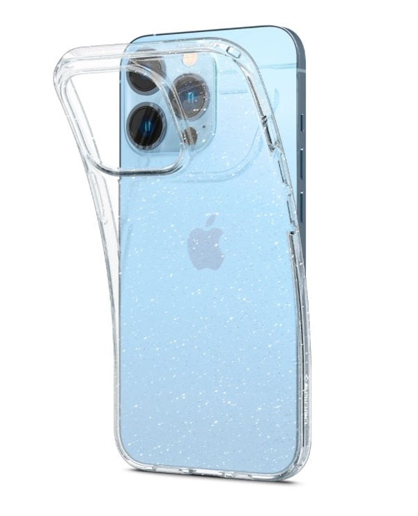 Противоударен Блестящ Калъф за iPhone 13 Pro, Spigen Liquid Crystal Glitter Quartz Case, Прозрачен (2)