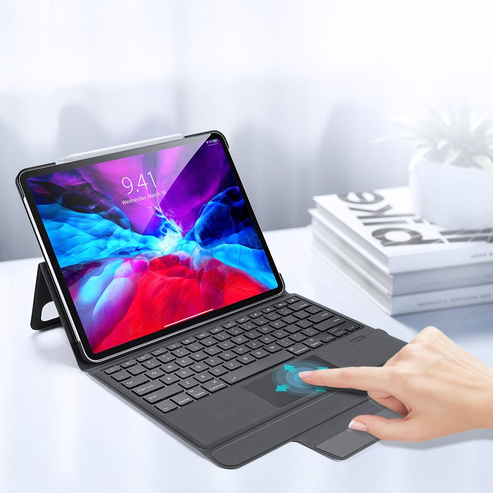 Калъф с Клавиатура за iPad Pro 12.9 2022-2018/ Air 13, Dux Ducis Touchpad Keyboard Case, Черен (2)