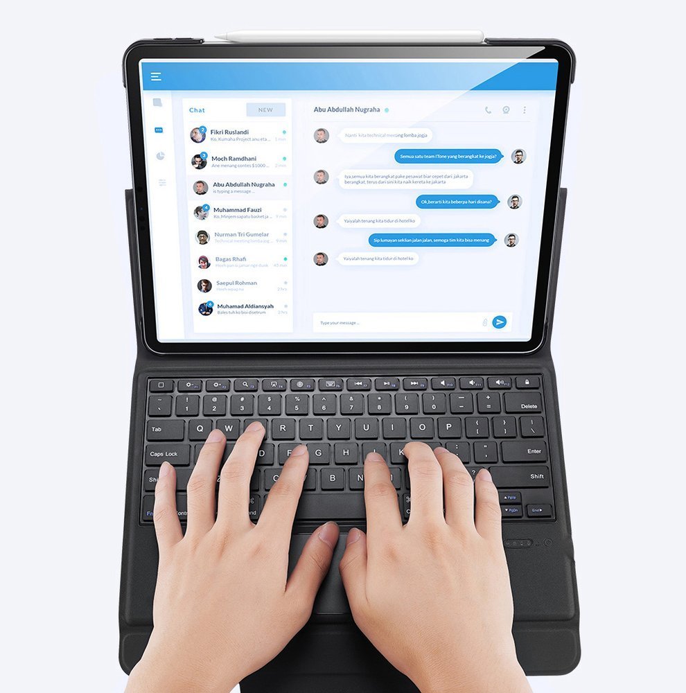 Калъф с Клавиатура за iPad Pro 12.9 2022-2018/ Air 13, Dux Ducis Touchpad Keyboard Case, Черен (3)