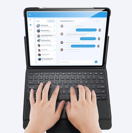 Калъф с Клавиатура за iPad Pro 12.9 2022-2018/ Air 13, Dux Ducis Touchpad Keyboard Case, Черен (3)