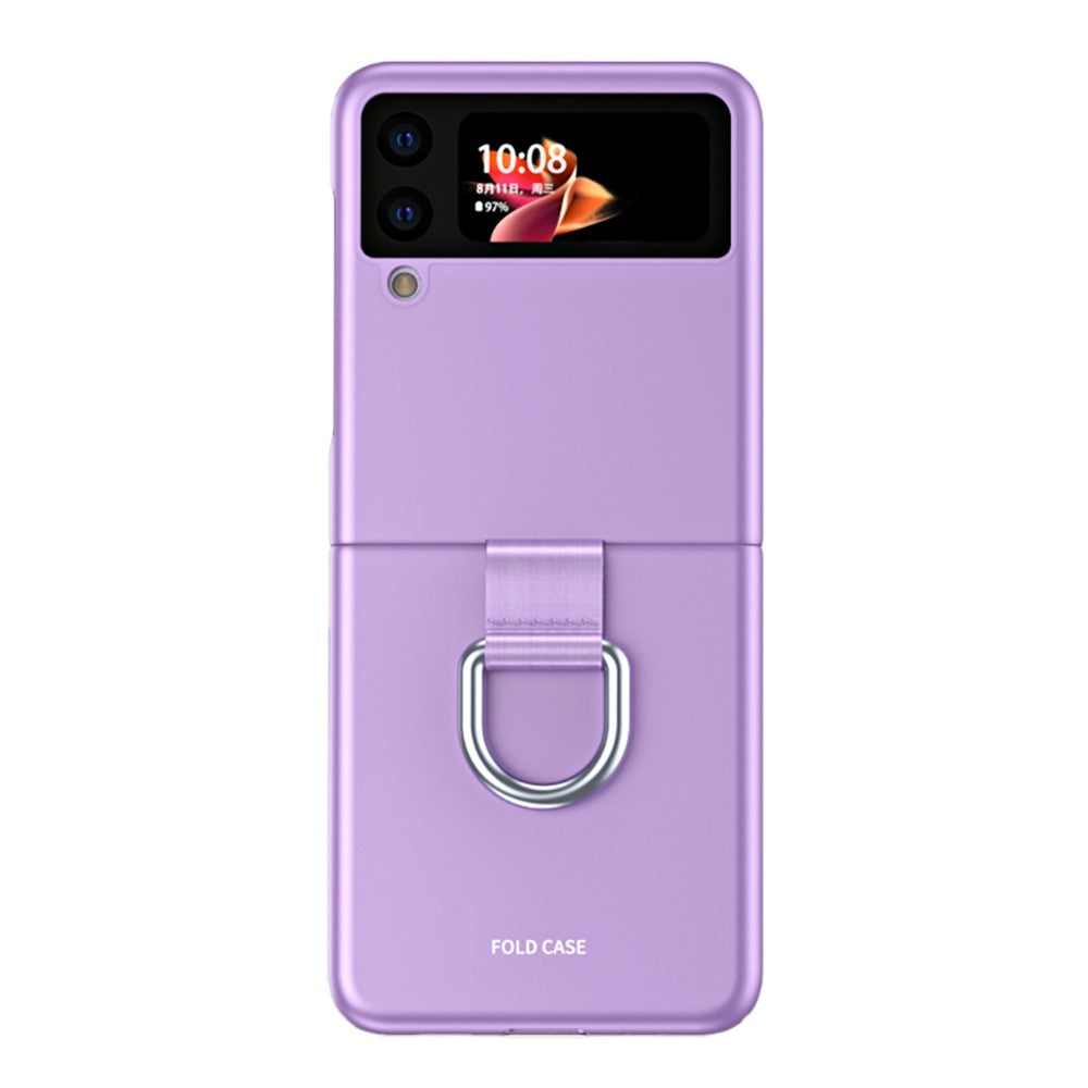 Матов Калъф с Пръстен за Samsung Galaxy Z Flip 3, GKK Ring Case, Лилав