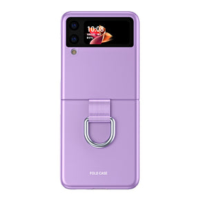 Матов Калъф с Пръстен за Samsung Galaxy Z Flip 3, GKK Ring Case, Лилав