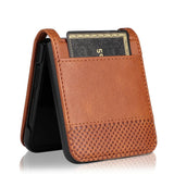 Кожен Калъф с Джоб за Samsung Z Flip 3, Slot Leather Case, Кафяв (5)