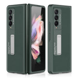 Кожен Калъф с Поставка за Samsung Z Fold 3, GKK Leather KickStand Case, Зелен