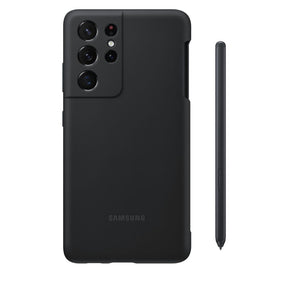 Оригинален Калъф с Писалка за Samsung S21 Ultra Silicone Cover S Pen Case EF-PG99PTB, Черен
