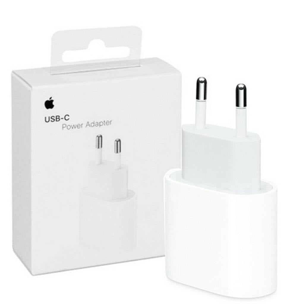 Оригинално Зарядно за iPhone USB-C, Apple 220v PD 20w MHJE3, Бял
