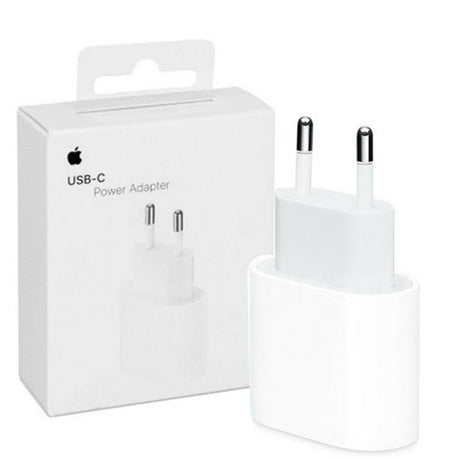 Оригинално Зарядно за iPhone USB-C, Apple 220v PD 20w MHJE3, Бял