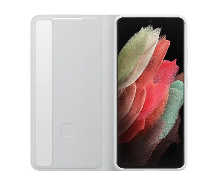 Оригинален Активен Калъф за Samsung S21 Ultra Clear View Cover Book Case EF-ZG998CJE, Сив (3)