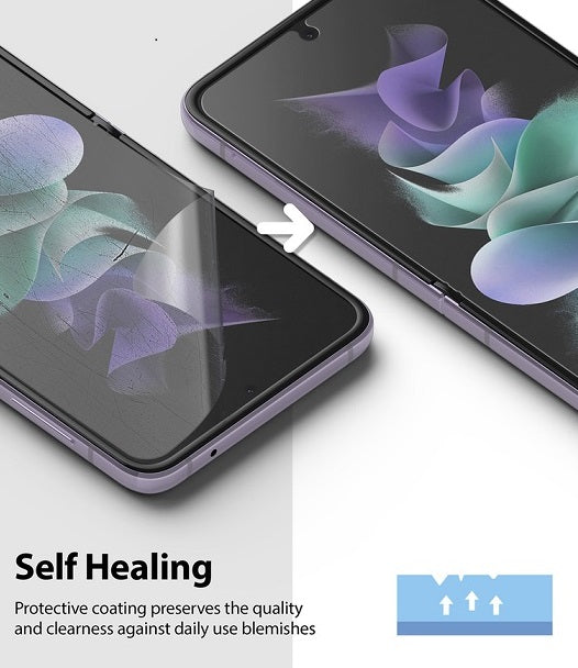 Гъвкав Протектор за Samsung Z Flip 3, Ringke Defender Glass, Прозрачен (2)