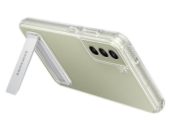 Оригинален Калъф за Samsung S21 FE, Clear Standing Cover Case EF-JG990CTE, Прозрачен (7)
