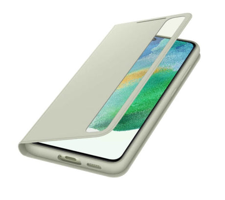 Оригинален Активен Калъф за Samsung S21 FE Smart Clear View Cover Book Case EF-ZG990CME, Зелен (2)