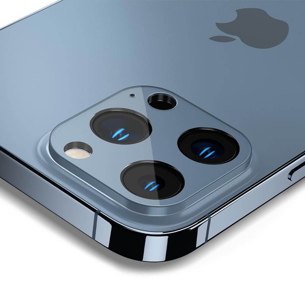 Протектор за Камерата на iPhone 13 Pro Max, Spigen EZ Fit Optik Pro Glass tR 2бр., Син (4)