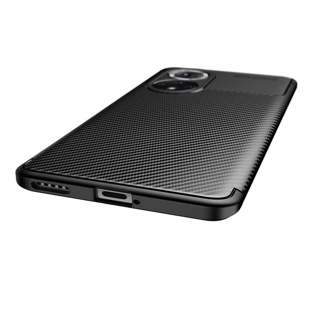 Силиконов Калъф за Huawei Nova 9, New Carbon Case, Черен (4)
