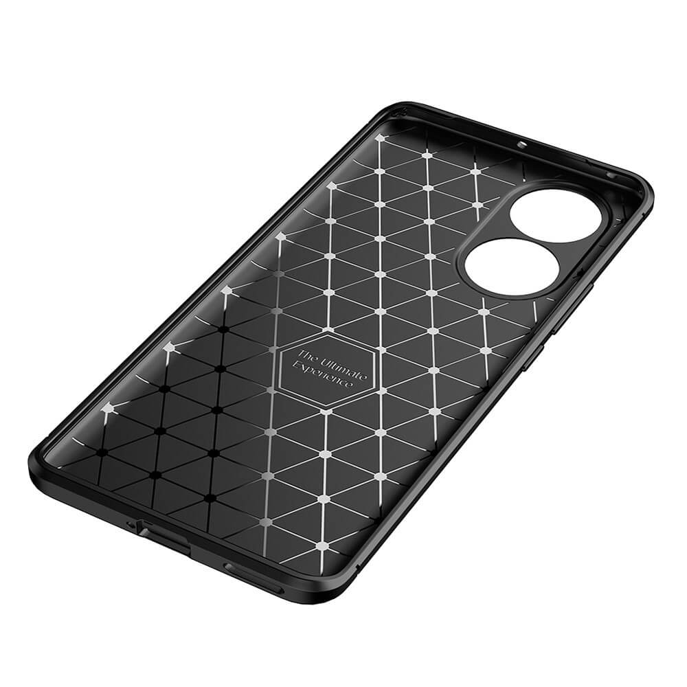 Силиконов Калъф за Huawei Nova 9, New Carbon Case, Черен (5)