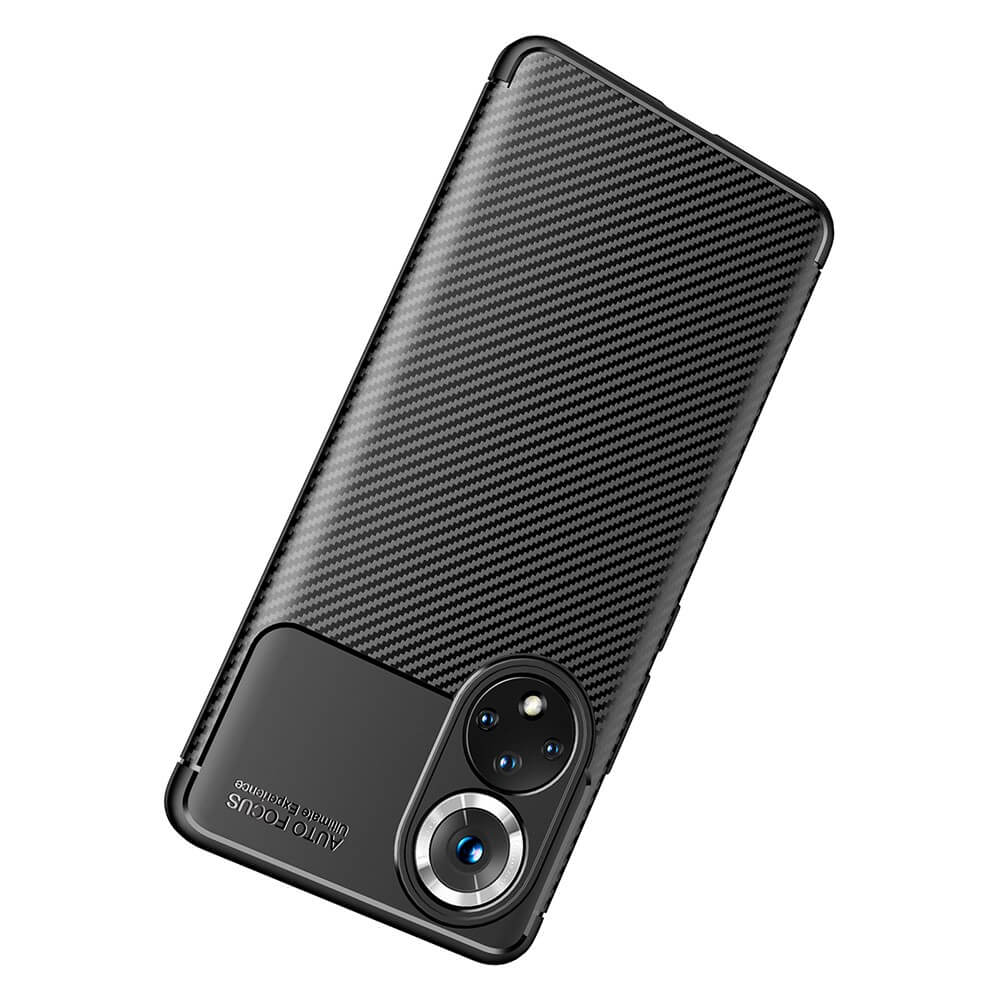 Силиконов Калъф за Huawei Nova 9, New Carbon Case, Черен (3)