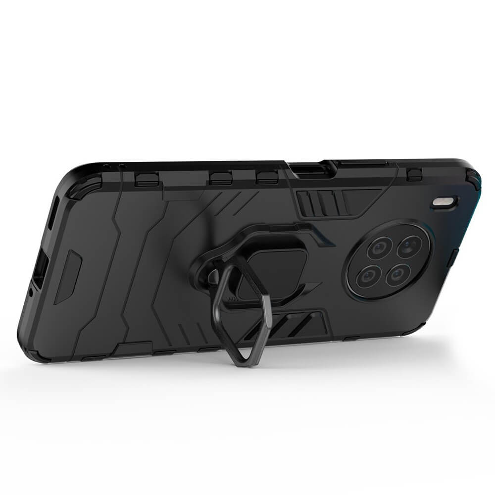 Калъф със Стойка-Пръстен за Huawei Nova 8i, Kickstand Armor Case, Черен (3)