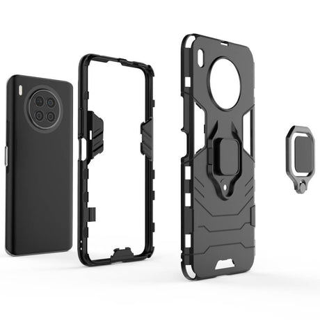 Калъф със Стойка-Пръстен за Huawei Nova 8i, Kickstand Armor Case, Черен (6)