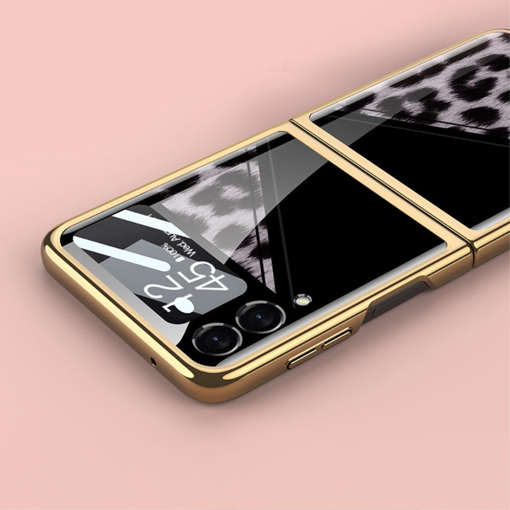 Луксозен Калъф за Samsung Galaxy Z Flip 3, GKK Tempered Leopard Case, Цветен (3)